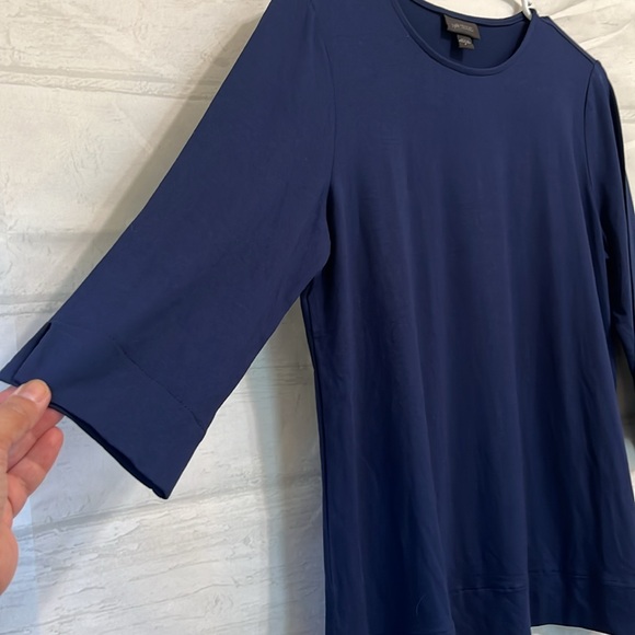 J. Jill Wearever Collection 3/4 Sleeve Navy Blue Casual Basic Top Size S - Picture 3 of 13